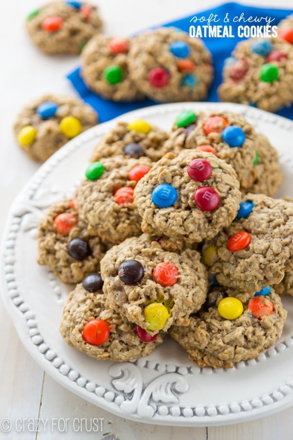 Plate of oatmeal cookies