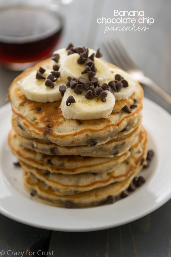 Banana Chocolate Chip Pancakes - the perfect breakfast!