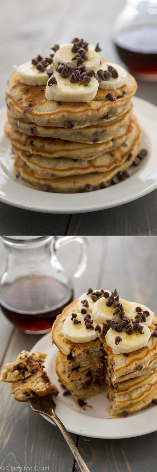 Banana Chocolate Chip Pancakes - the perfect breakfast or brunch!