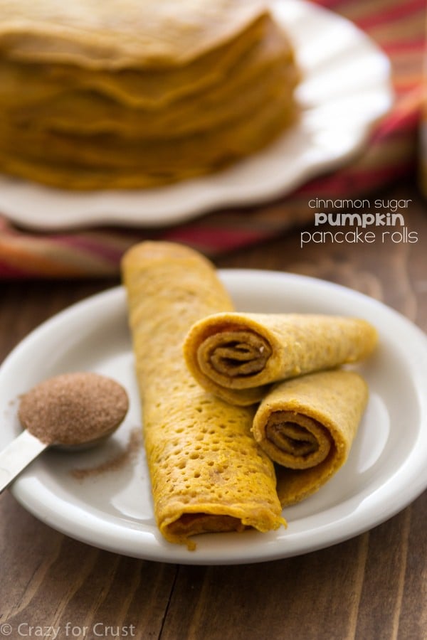 Cinnamon Sugar Pumpkin Pancake Rolls