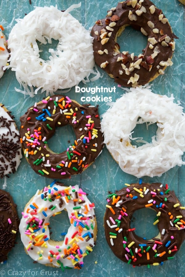 overhead shot of doughnut cookies