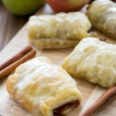 apple croissant on cutting board