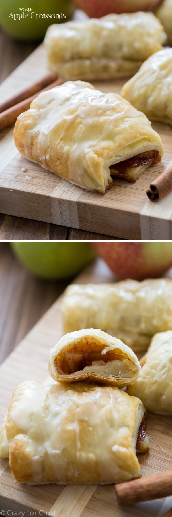 Easy Apple Croissants with apple cider glaze - fast and easy and delicious!