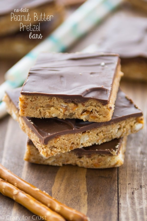 No Bake Peanut Butter Pretzel Bars (8 of 8)w