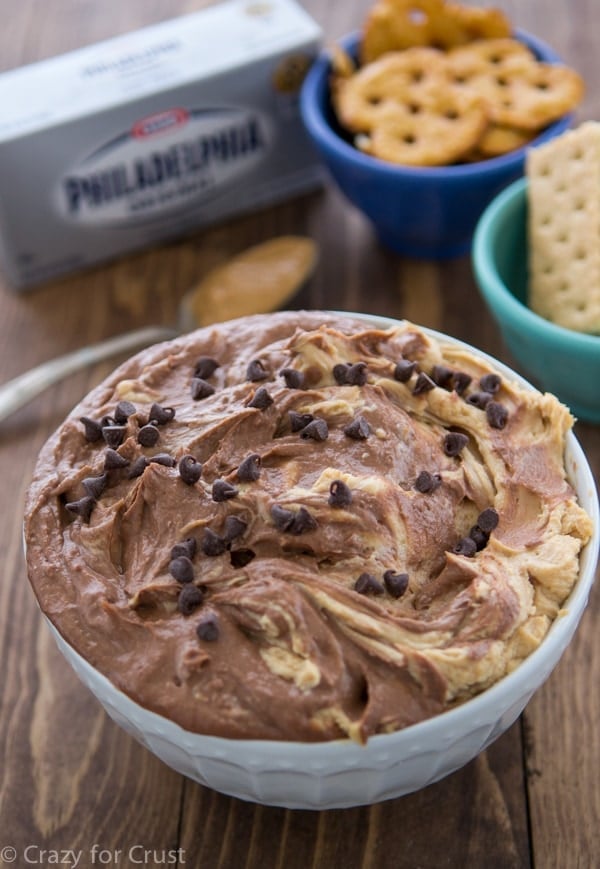 Peanut Butter Brownie Batter Dip - totally from scratch, this dip is perfect for any party!