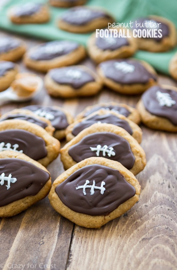 Peanut Butter Football Cookies - easy to make from my favorite peanut butter cookie recipe!