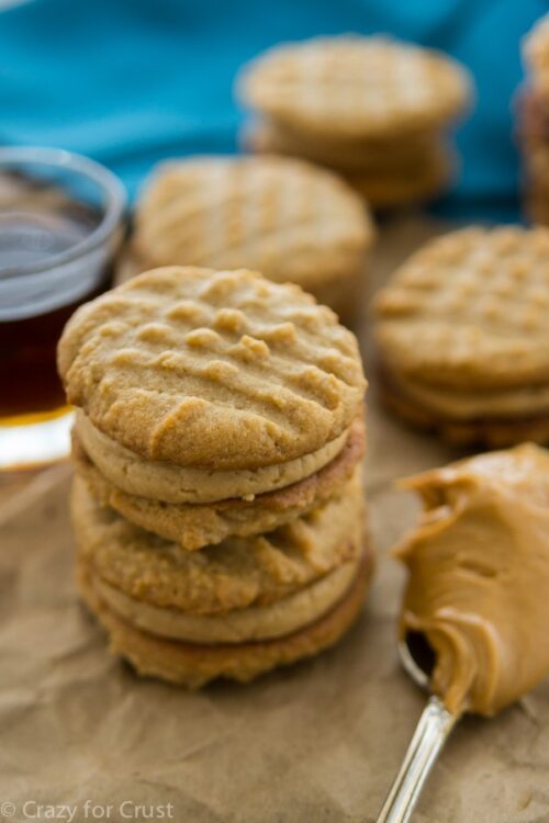 Peanut Butter Maple Cream Sandwich Cookies Crazy for Crust