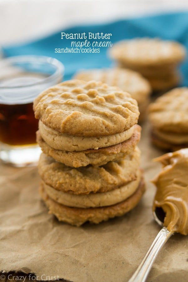 peanut butter cookies sandwiched with frosting
