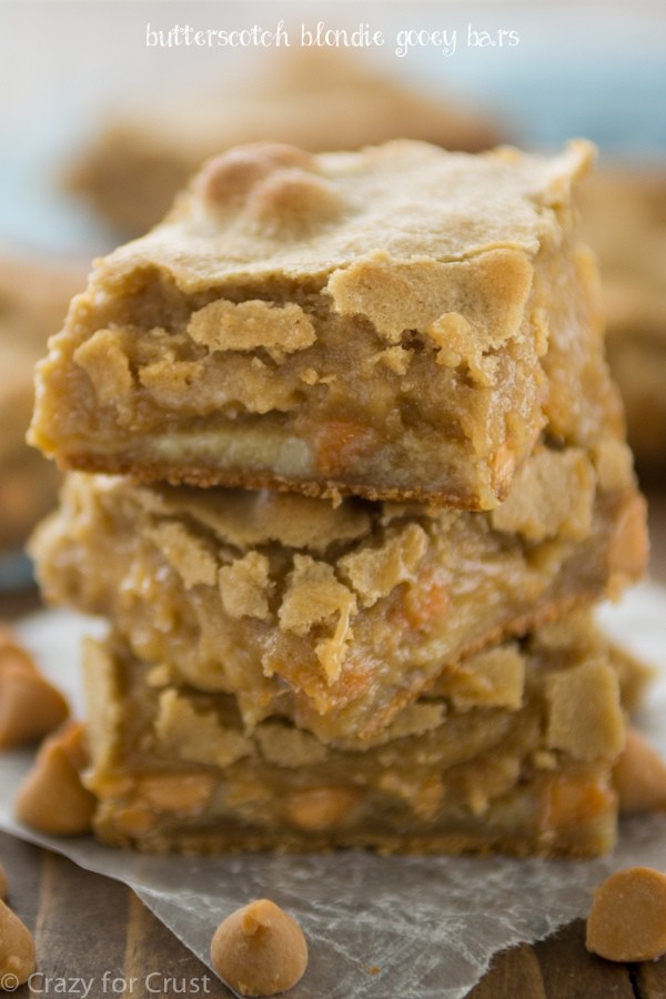 stack of blondies with butterscotch