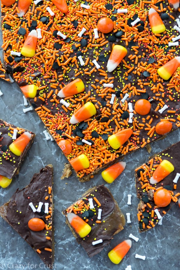 Halloween Toffee Bark - Crazy for Crust