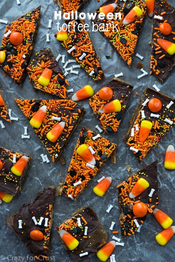 Halloween Toffee Bark - Crazy for Crust