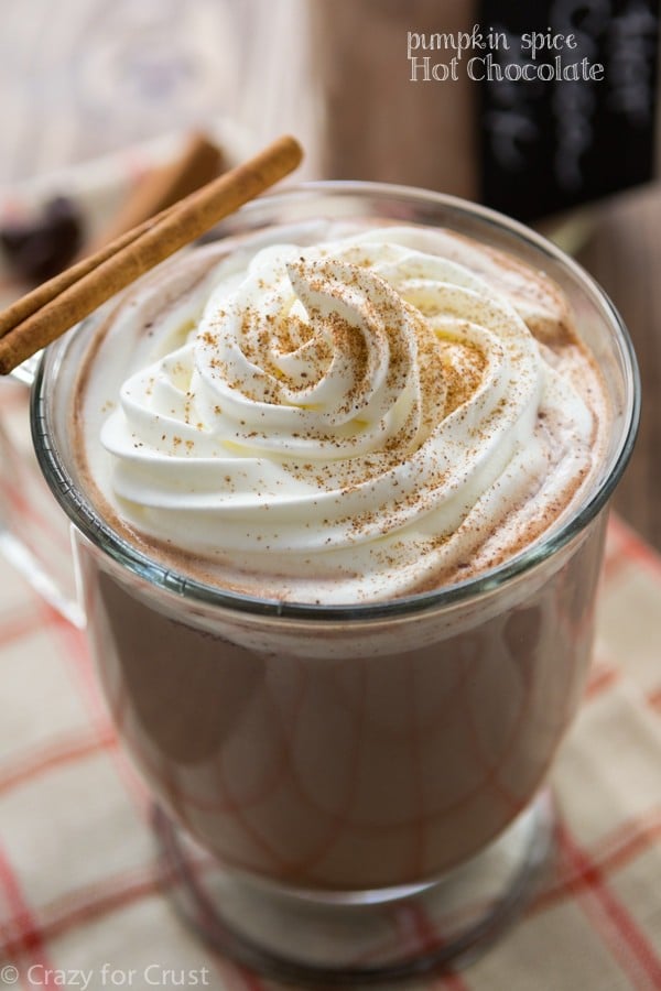 Make a Pumpkin Spice Hot Chocolate using Homemade Hot Chocolate Mix! The cocoa mix is dairy-free!