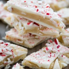 Peppermint Sugar Cookie Dough Bark is a tasty variation on the traditional peppermint bark.
