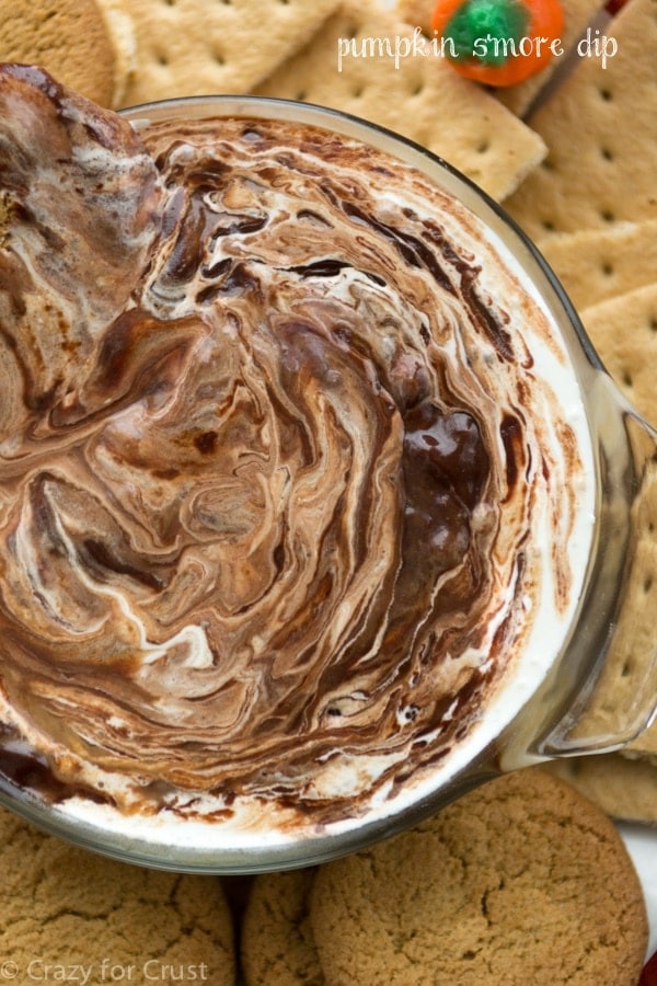 overhead of pumpkin dip