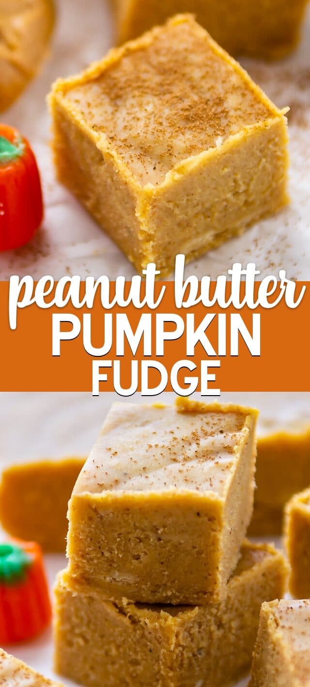 peanut butter pumpkin fudge collage