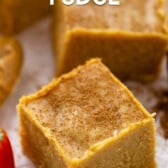 square of peanut butter pumpkin fudge