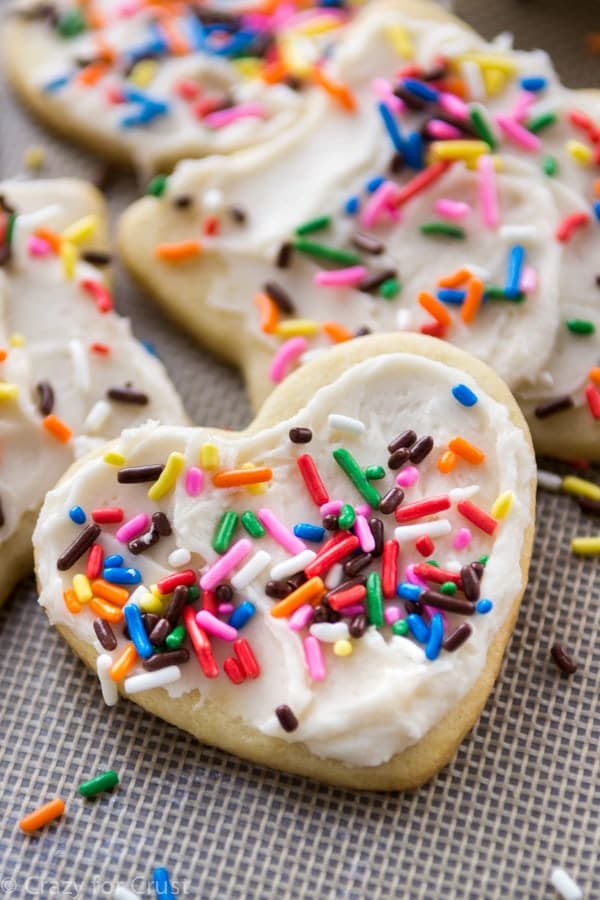 heart sugar cookie with sprinkles