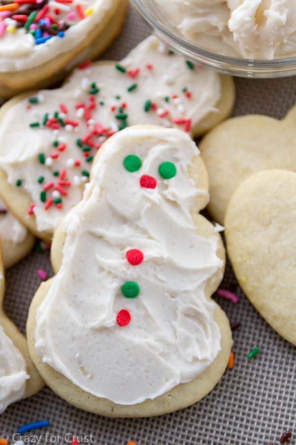 Cutout Sugar cookie of a snowman