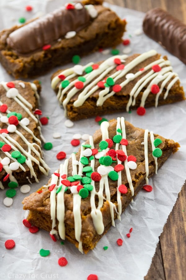 Gingerbread cookies decorated in Christmas colors with sprinkles