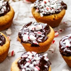 peppermint tarts on parchment paper.