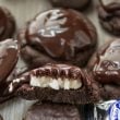 Chocolate Peppermint Patty Cookies are a chewy chocolate cookie topped with a peppermint patty then covered in ganache.