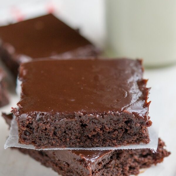 Easy Double Fudge Brownies with the most amazing frosting ever. Crazy