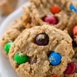 White plate full of Gluten Free Monster Cookies