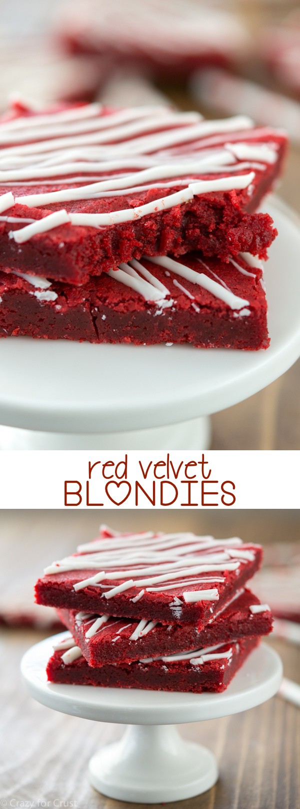 Red Velvet Blondies - turn the best blondie recipe into red velvet!