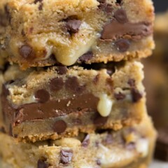 stack of chocolate chip cookie bars