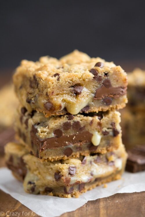 Gooey Chocolate Chip Cookie Bars Crazy for Crust