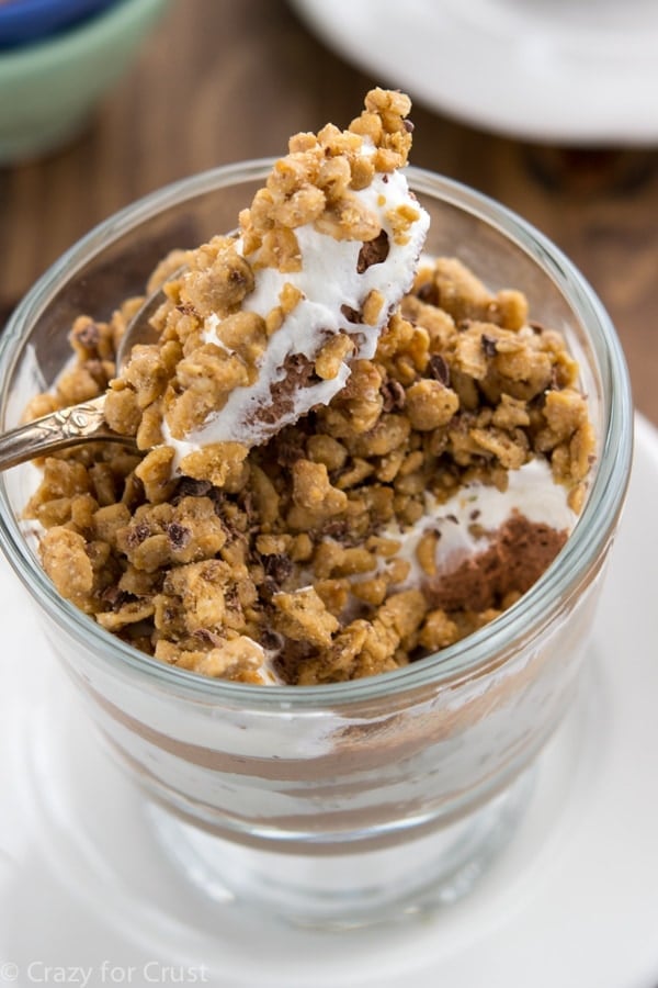 Chocolate Peanut Butter Granola Parfait 