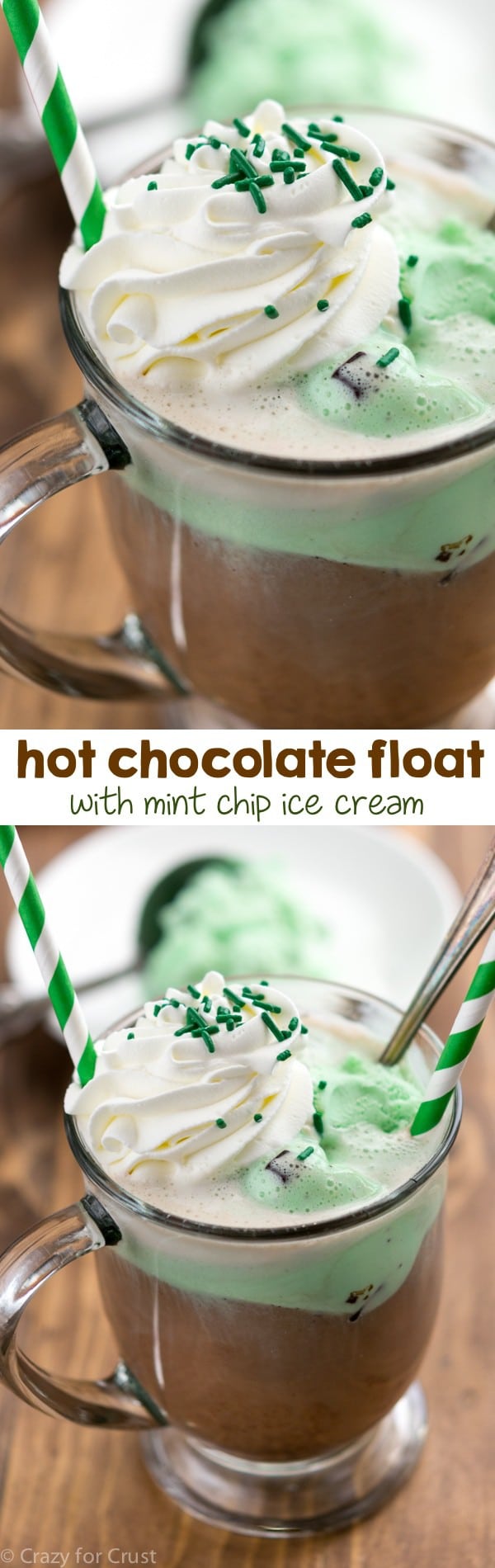 Hot Chocolate Float with only two ingredients!! Use your favorite ice cream to make your favorite float recipe.