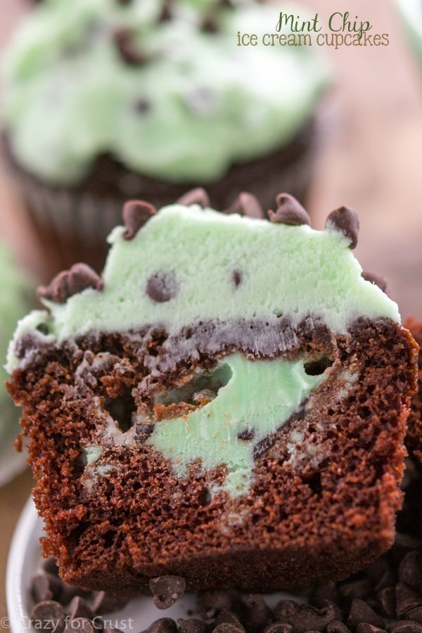 Mint Chip Ice Cream Cupcakes