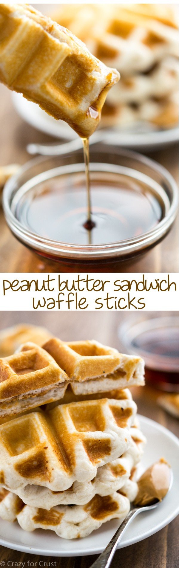 peanut butter sandwich waffles collage photos