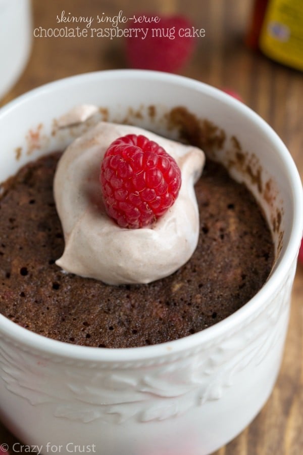 single serve chocolate raspberry mug cake