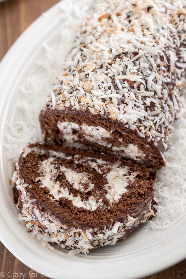 Chocolate Coconut Cake Roll - Crazy for Crust