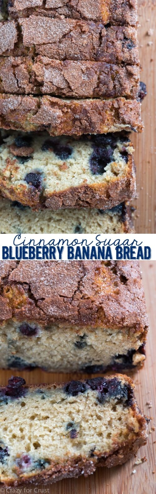cinnamon sugar blueberry banana bread