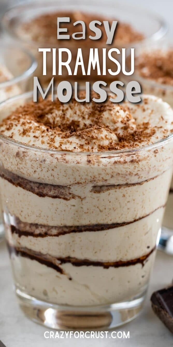 tiramisu mousse in small glass