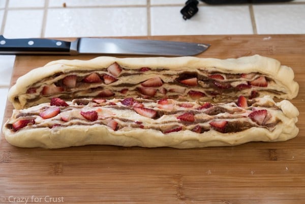 Giant Strawberry Cinnamon Roll Cake