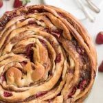 Giant Strawberry Cinnamon Roll Cake