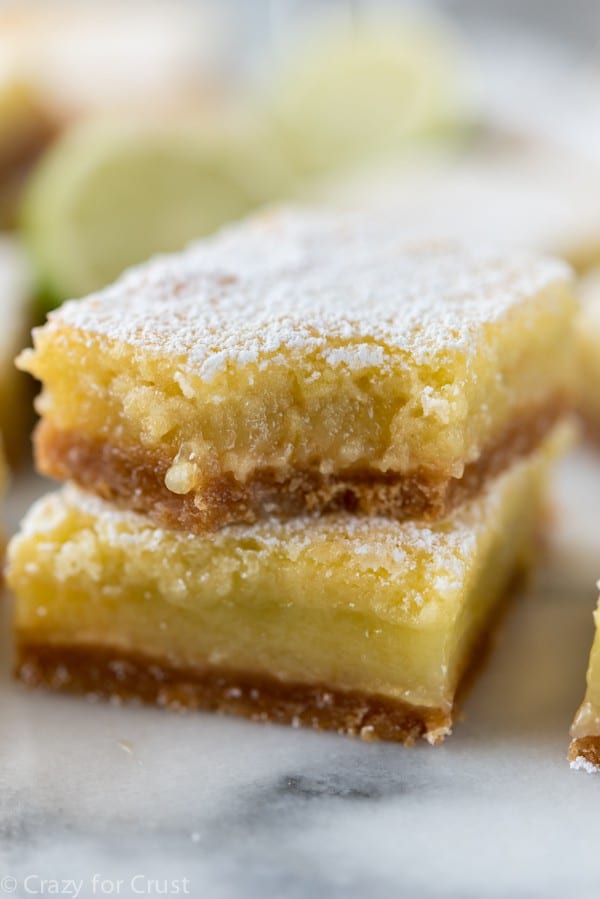 Easy Margarita Bars with a graham cracker crust.