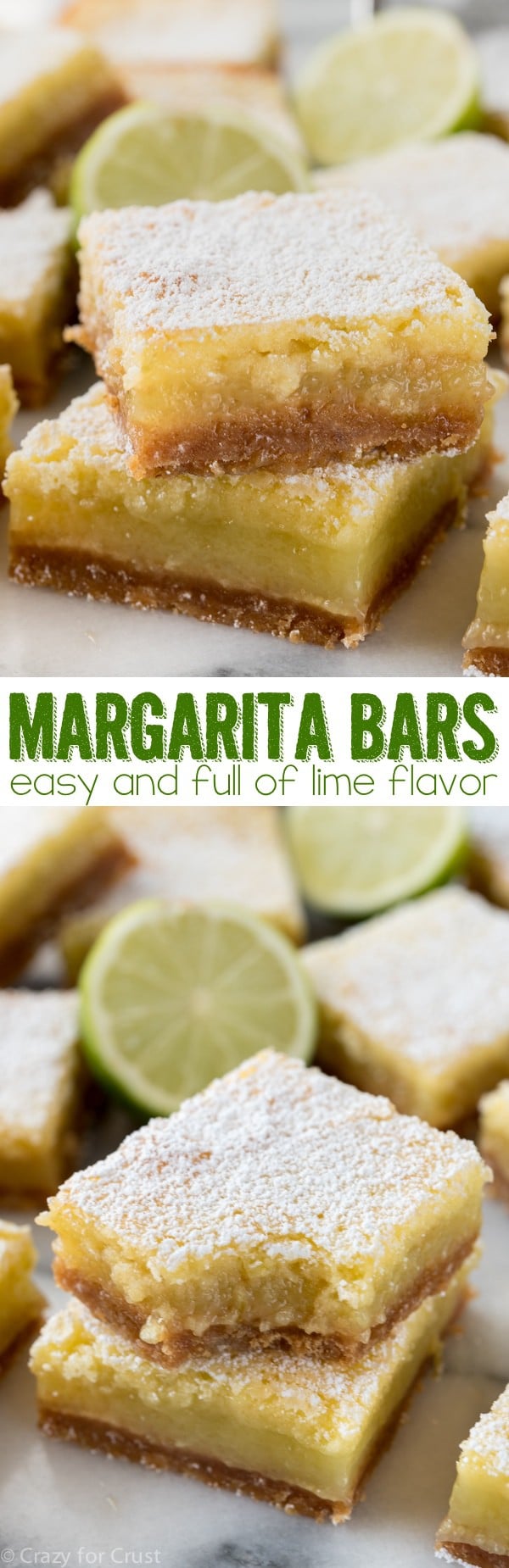 The BEST Margarita Bars! It's an easy lime bar recipe with a hint of tequila and a graham cracker crust!