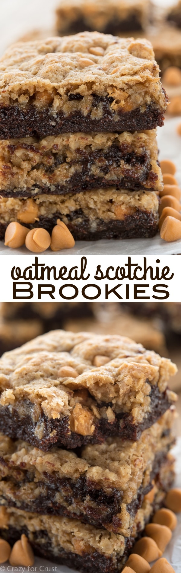 Oatmeal Scotchie Brookies: Brownies topped with Oatmeal Scotchie Cookies!