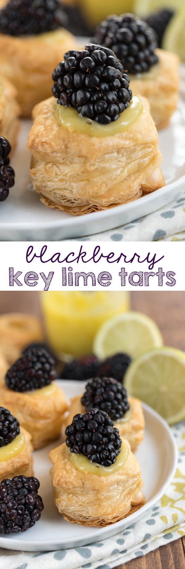 Blackberry Key Lime Tarts - an easy 3 ingredient recipe that's perfect for a party!