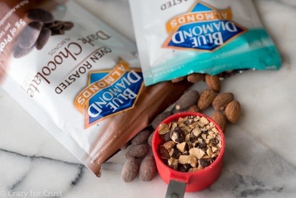 Blue Diamond Almonds on a white counter top