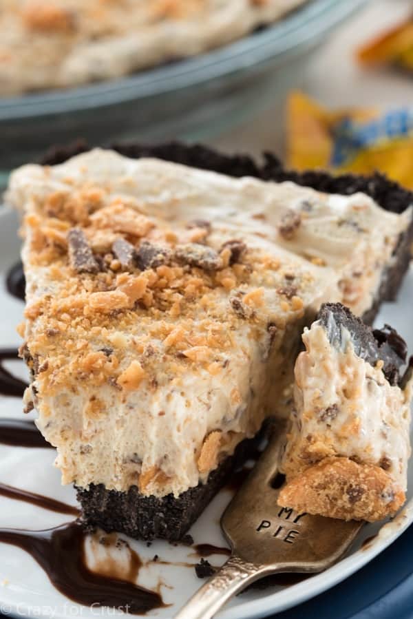 Easy No Bake Butterfinger Ice Cream Pie