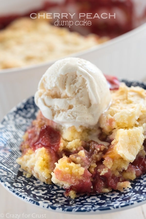 Easy Cherry Peach Dump Cake - just a few ingredients!