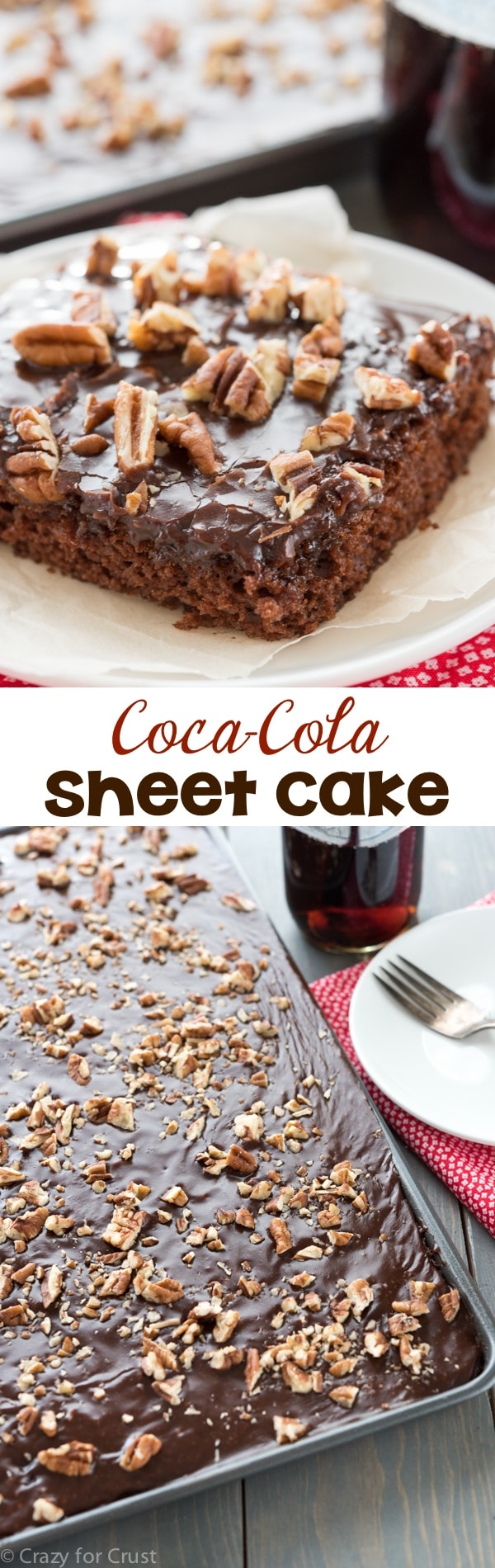 This Coca Cola Sheet Cake is perfect for a potluck! It's and easy recipe that's fast, and egg-free with the BEST frosting ever!