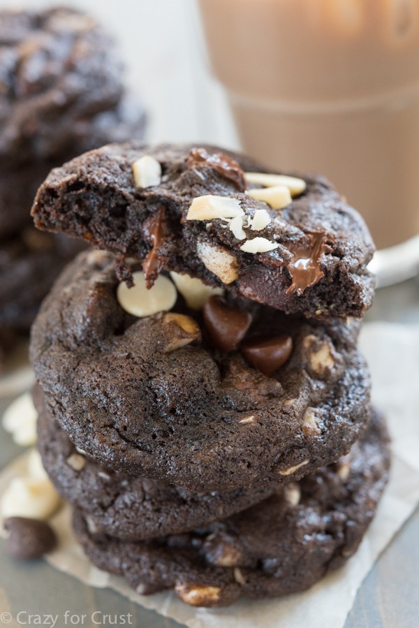 Double Chocolate Macadamia Nut Cookies - Crazy for Crust