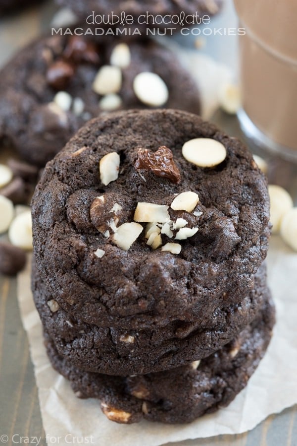 Double Chocolate Macadamia Nut Cookies - this is the BEST chocolate cookie recipe!